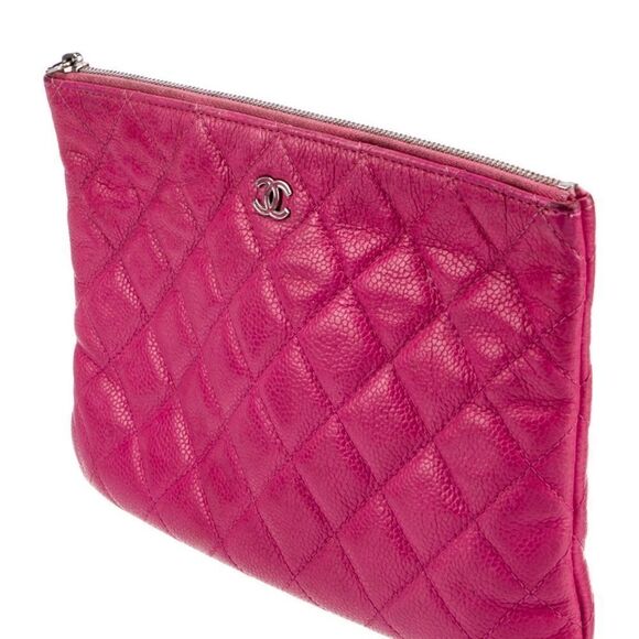 Chanel caviar Quilted pink leather Clutch - Picture 9 of 16